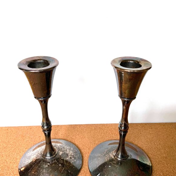 Vintage Valero Spain Pair Of Silver Plated Candle Sticks - Picture 3 of 16